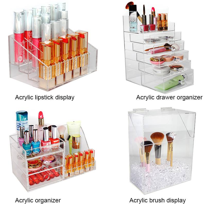 Acrylic lipstick display, brush display, drawer organizer