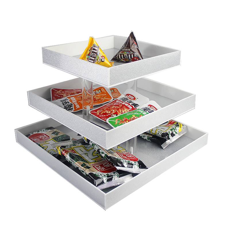 Factory offered 3 Tier flat pack acrylic food display tower