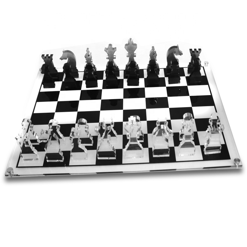 Lucite Chess Set Anti-Broken Elegant Glass Chess Pieces 