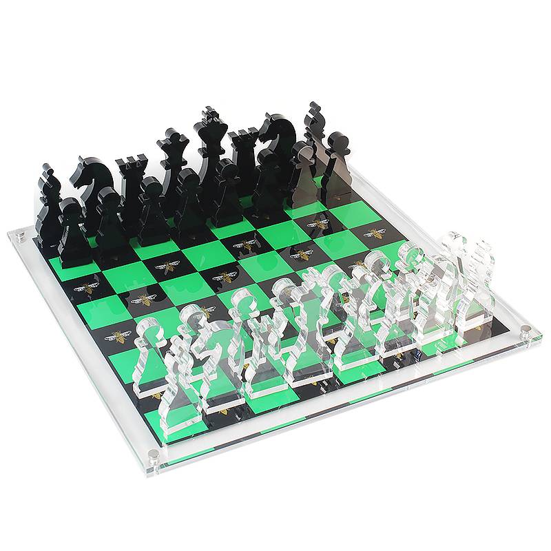 Wholesale acrylic chess game crystal chess board