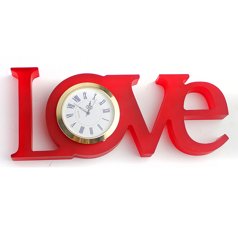 Clear Acrylic Love Creative Clock with battery