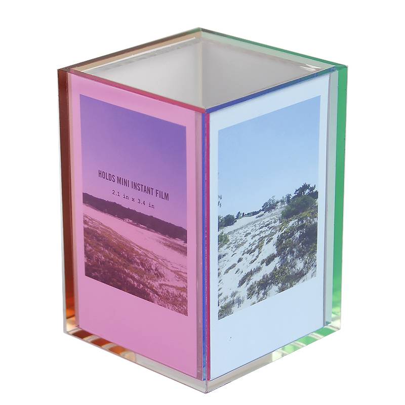 4-Sided acrylic photo cube for office & home decoration 
