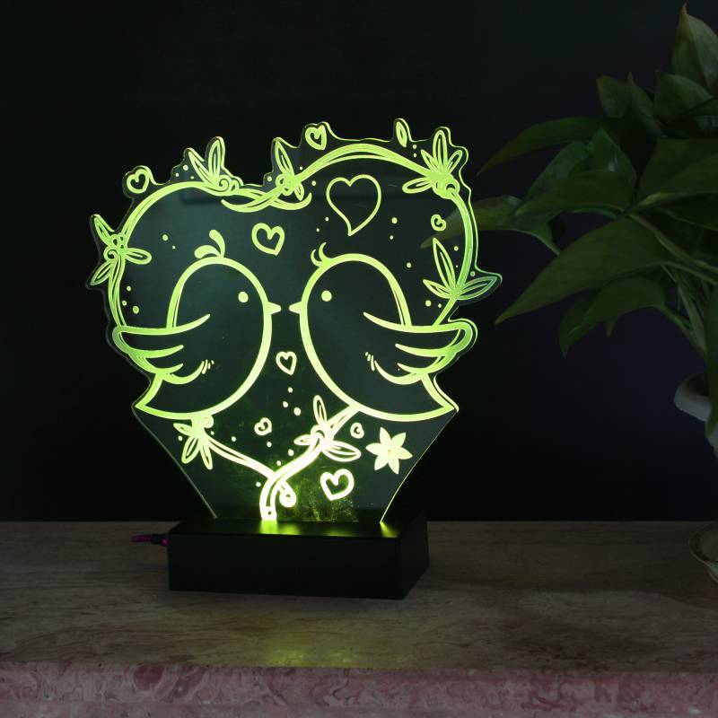 Factory wholesale 3D colorful lighting acrylic decoration bird 