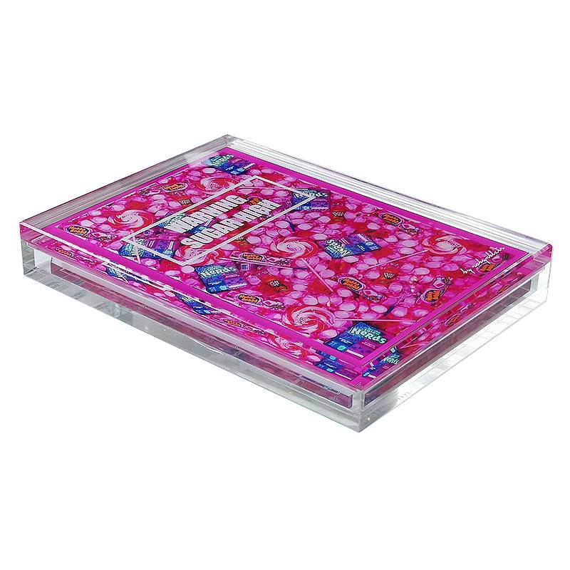 High quality clear organic glass candy display tray
