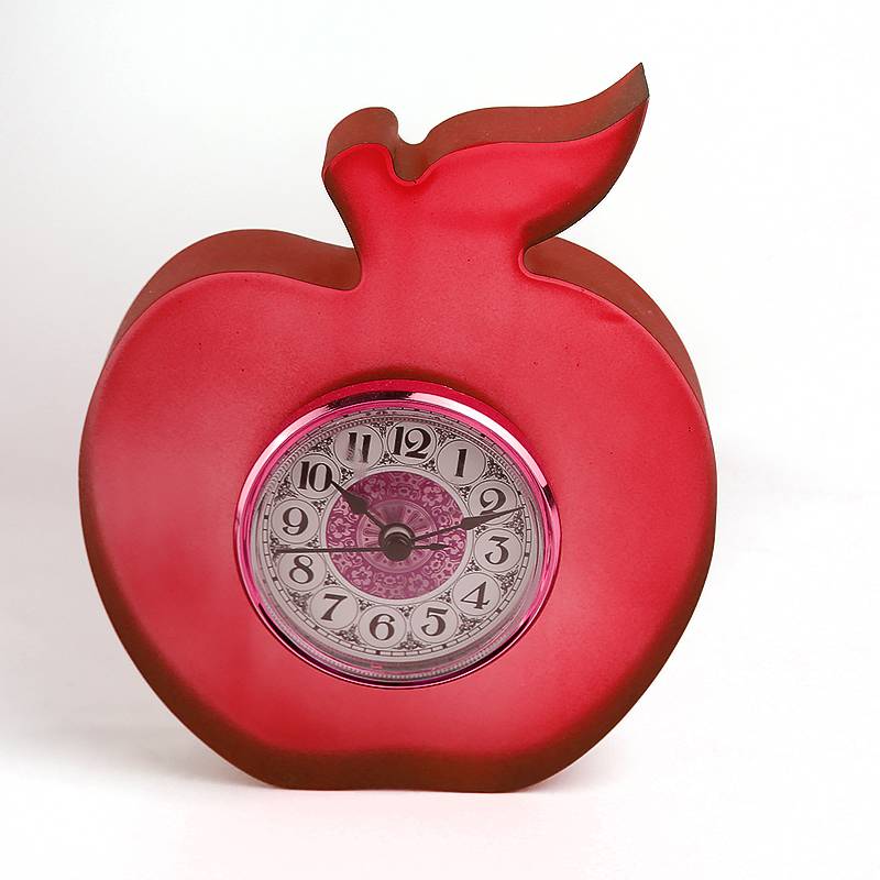 Factory wholesale apple shape acrylic clock