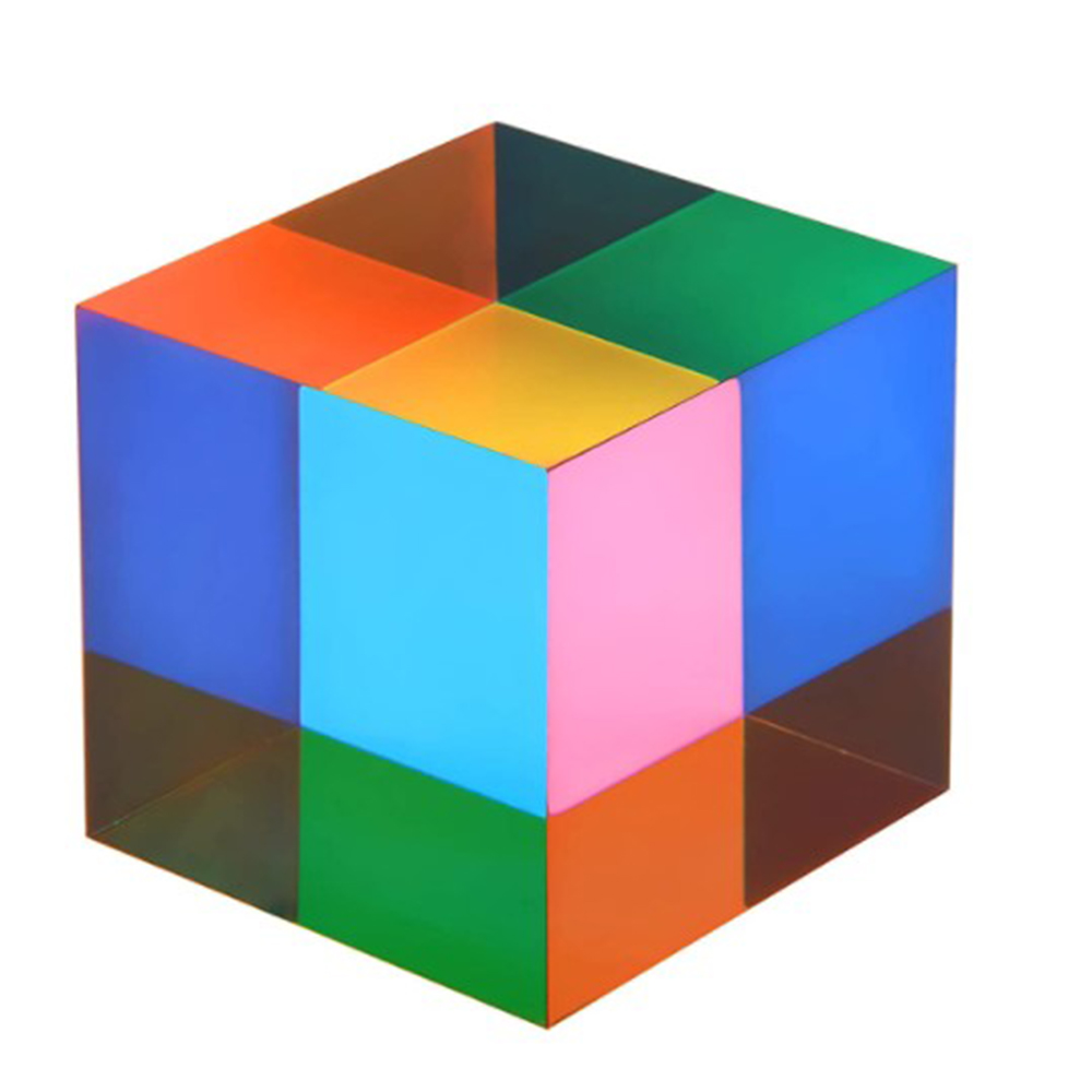 CMYK Color Cube Acrylic Cube Prism Multi Color Physics Toy and Desktop Decor