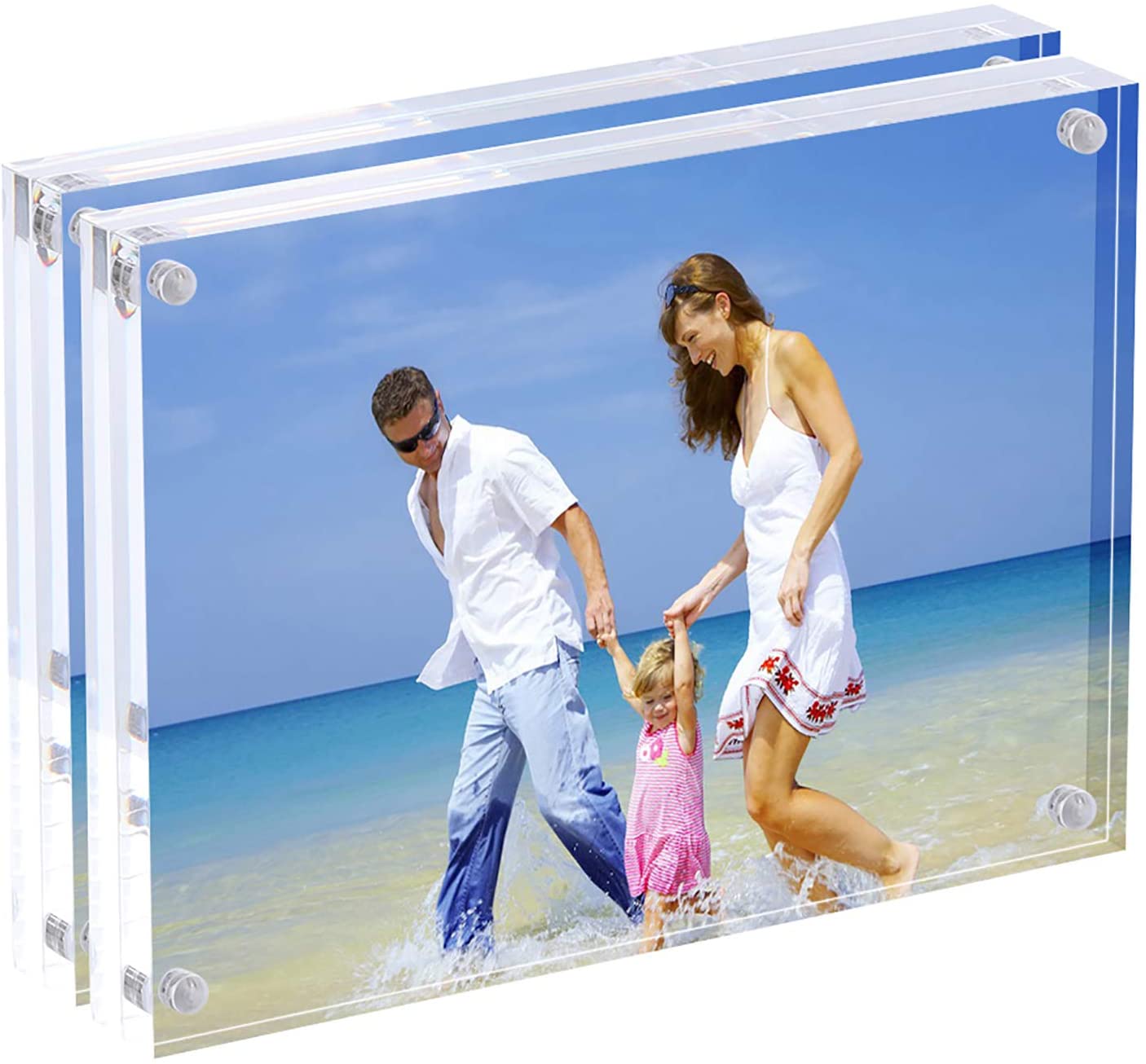  Clear Acrylic Magnetic 2 Pack Photo Frame