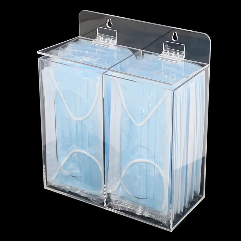 Wall Mount Clear Acrylic Face Mask Dispenser Storage Box