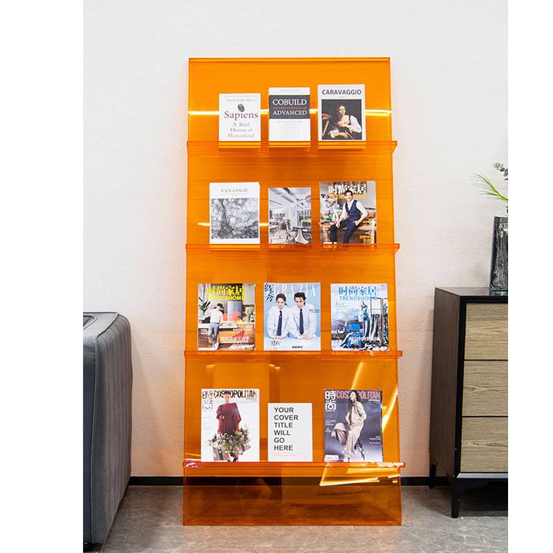 Custom pmma acrylic book document display stand shelf acrylic floor display 