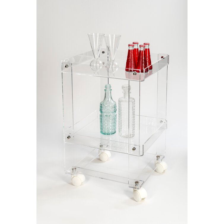  3-Tier Acrylic Storage Rolling cart Clear Bathroom Kitchen Shelves 
