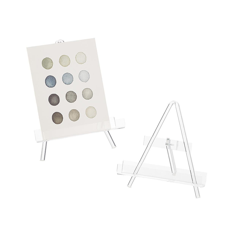 Folding Artist Painting Clear Acrylic Crossbar Display Easel for Wedding Paintin